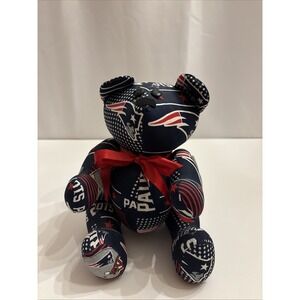 New England Patriots Plush Handmade Teddy Bear All Over Print 9" Tall Football